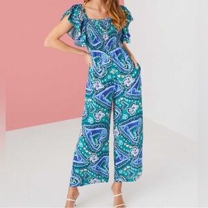ALIVIA Kate Blue Paisley Jumpsuit SIZE SMALL